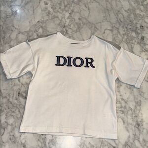 NWOT Dior Kids White & Blue Logo T-Shirt 4Y
